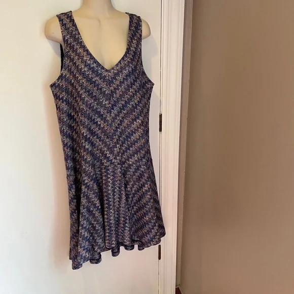 Anthropologie Maeve Westwater chevron stripe knit dress. Size large. - Picture 2 of 10